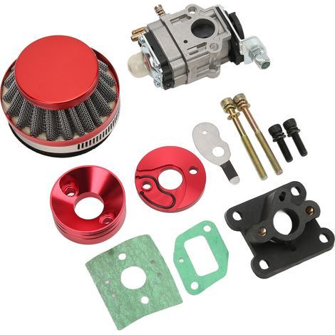 Carburador, kit de carburador de 0,59 pulgadas con kit de filtro de aire para scooter de gasolina de 2 tiempos de 47 cc y 49 cc, ATV, quad, minimoto. (1/5)
