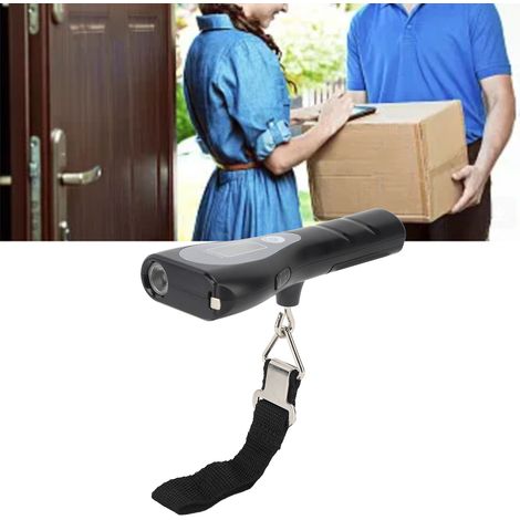 Balance électronique portable à crochet pour bagages, colis express, balance portable avec règle et lampe de poche, mini balance de pêche avec sangle. (1/5)