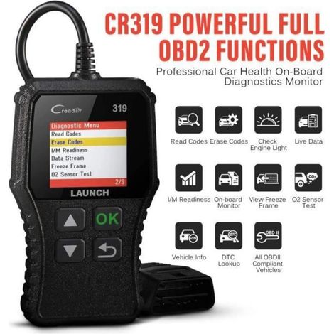 Valise Diagnostic Auto CR319 OBD2 Scanner Effacer le code d'erreur - Multimarque- En français (1/4)