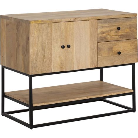Made In Meubles – Meuble sous vasque simple en bois de manguier – Dimensions H80 x L100 x P50 cm – Pour salle de bain moderne et fonctionnelle (1/5)