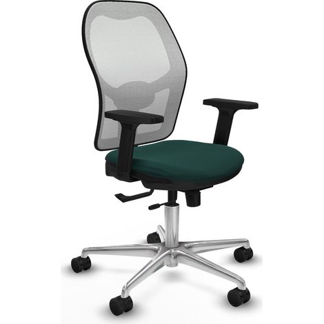 Silla de oficina piqueras y crespo Jorquera verde botella aluminio (1/2)