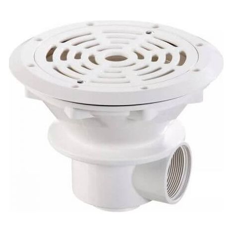 Astral – Bonde de fond Ø210 mm en ABS blanc pour piscine liner et béton – Débit 13 m³/h – Grille anti-UV – Installation facile avec accessoires