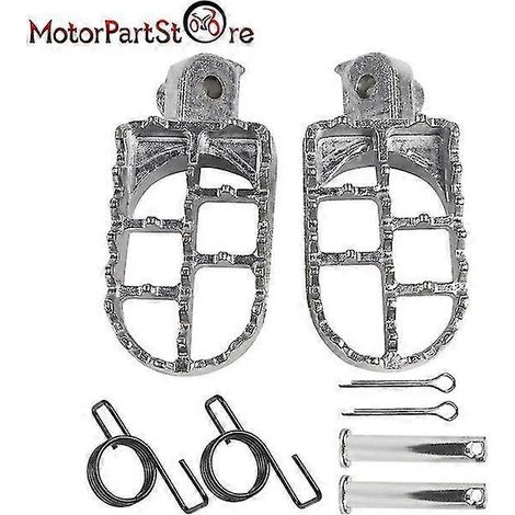 Fußrasten für Honda CRF XR 50 70 80 100 150 TW200, Yamaha PW50 PW80 TTR 50 90, Kawasaki KLR650 KLX110 – silber