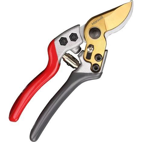 Sécateur japonais en acier SK4, idéal pour la taille des branches épaisses et du bambou (gris et rouge). (1/5)