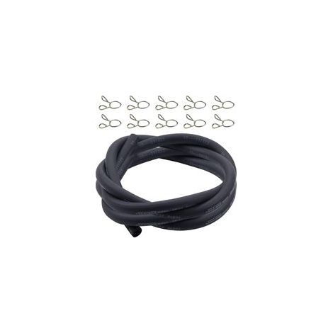 Kompatibel mit 5,5-mm-Kraftstoffleitungen (Innendurchmesser 5,5 mm, Außendurchmesser 10 mm). Kraftstoffschlauch für 1/5-Zoll-Benzinrohre, 1,5 m (5 Fuß) mit 10 Schlauchschellen. (1/5)