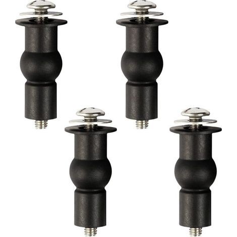 WC-Sitzbefestigungsschrauben – 4 Stück – Schwarzer Gummi und Edelstahl – Schraubendurchmesser 4,6 mm – Gummilänge 4 cm (1/5)