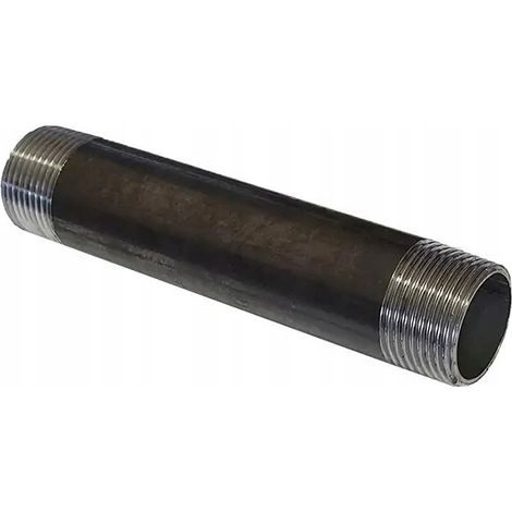 Verlängerungsrohr, Verbinder, schwarzer Stahl, Gewinde, 1/2" 10 cm, 100 mm GZxGZ (1/2)