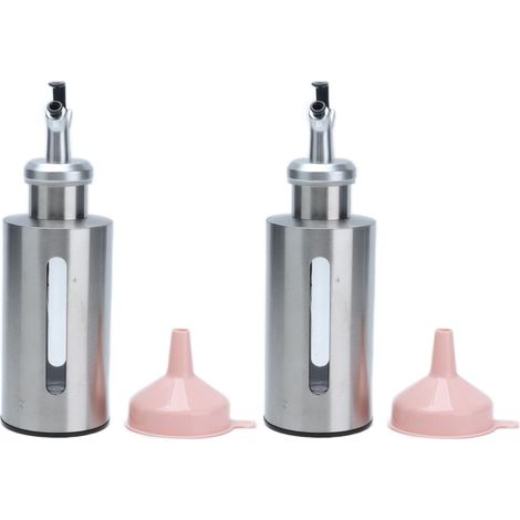 Bouteille distributeur d'huile en acier inoxydable 190ML, distributeur moderne pour huile d'olive, vinaigre et sauces, recharge et nettoyage faciles. (1/5)