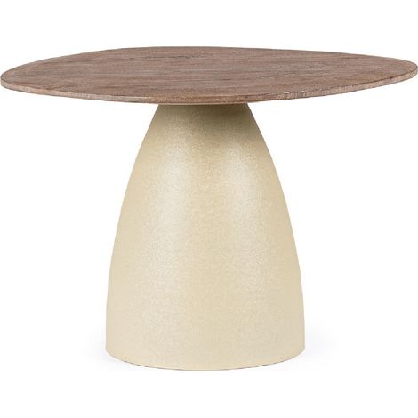 Tavolino stanley top rustic brown, top in legno di mango con forma irregolare 60 x 58 x 45 cm
