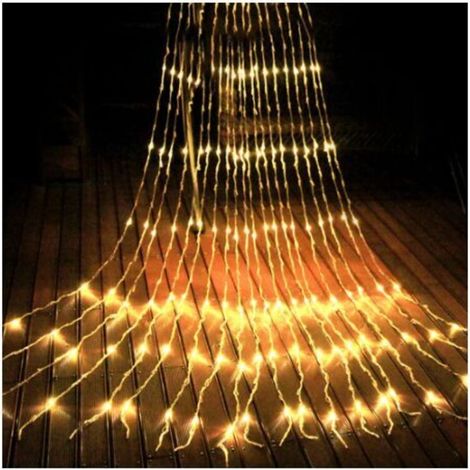 LED-Wasserfalllichter, Lichterkette mit fließendem Wassereffekt, hängende, funkelnde Wasserfalllichter für Partydekorationen (3 m, 320 LEDs, Kaltweiß)