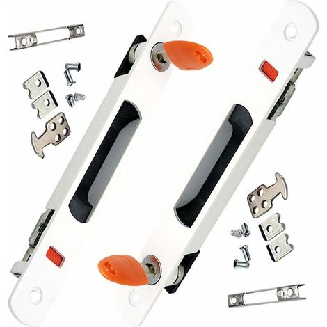 Serrure de Porte Coulissante, Lot de 2 poignées de porte coulissante en verre, Poignée Invisible, nmontage encastré (1/4)