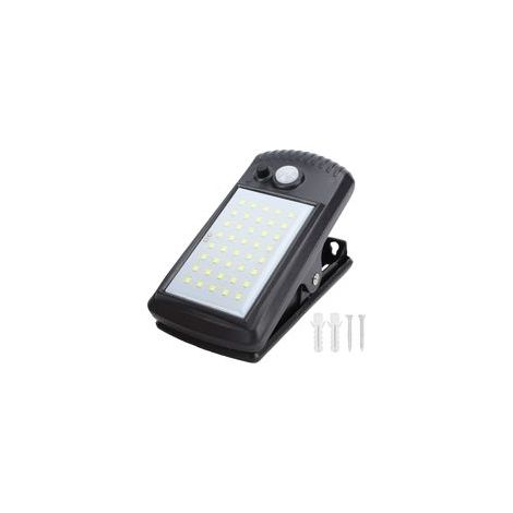 Lámpara solar de pinza de 3 W con sensor de movimiento, 40 LED, resistente al agua IP65: ideal para jardín, valla, garaje y camping.