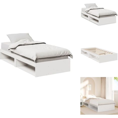 Lit de jour sans matelas blanc 75x190 cm bois de pin massif - Lit De Repos - Lits De Repos - Canapé-lit - Lit D'appoint (1/5)