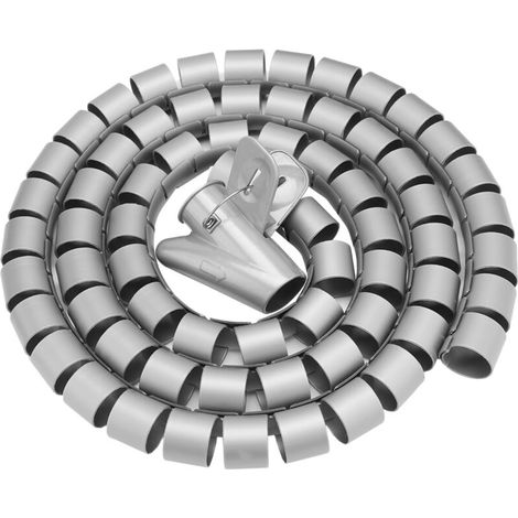 Flexibler Spiralkabelschlauch – Kabelorganisator 1,5 m x 28 mm Silber
