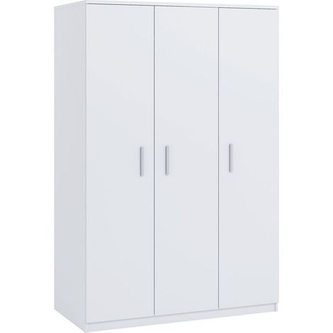 Armario Catromi 118, Blanco, 202x135x65cm, Puertas de armario: Con bisagras, Número de estantes: 4 (1/3)