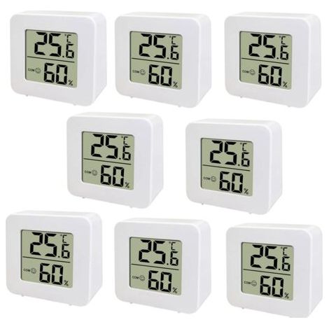 Mini thermomètre LCD , Thermomètre numérique intérieur Hygromètre d'intérieur, compteur de température et d'humidité - 454515MM - 8pcs