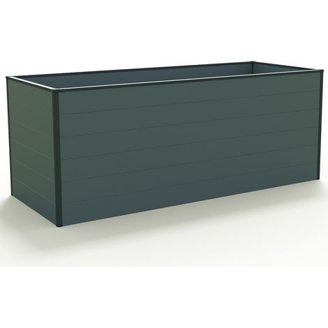 GFP Huerto urbano Jardinera Aluminio Christina - 195 x 77 x 77 cm Estructura estable y resistente a la intemperie con perfiles de cámara hueca de aluminio - antracita - Hecho en Austria (1/2)