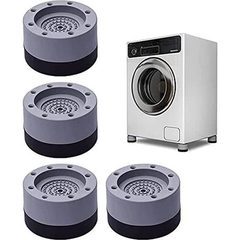 Lot de 4 amortisseurs de vibrations, tapis anti-vibrations universel, sous-tapis pour machine à laver, patins amortisseurs de vibrations, pieds pour machine à laver et sèche-linge (3,5 cm) (1/3)