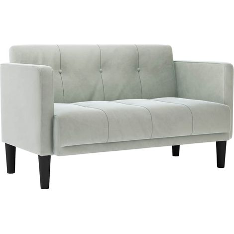 vidaXL Divano Divanetto Grigio Chiaro 111 cm in Velluto (1/5)