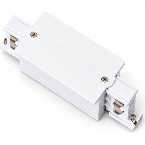Connecteur Droit Rail Encastrable Triphasé Blanc - SILAMP (1/2)