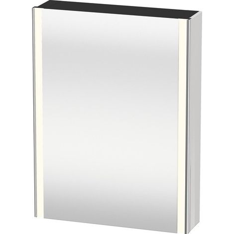 Armoire miroir Duravit XSQUAREavec éclairage 800x600x156mm ouverture gauche perle d'abricot haute brillance