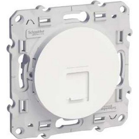 RJ45-Steckdose Weiß Odace, Kategorie 1 (Telefon + Informatik) Cat 6 UTP, mit Schraube