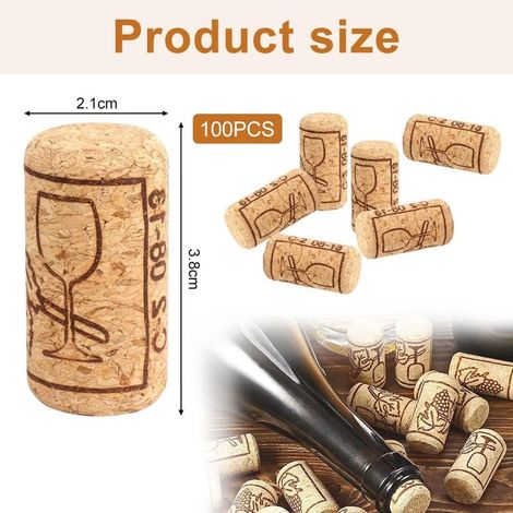 Naturkorken - 100 Stück, 21 x 40 mm - Wein-/Champagner-/Bierkorken (1/5)