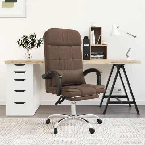 Bürostuhl mit Massagefunktion Braun Stoff
