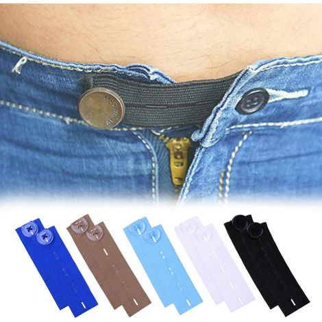 10 Pcs Elastic Pants Waist Extenders, Button Extenders for Jeans, Adjustable Waistband Expanders for Men and Women