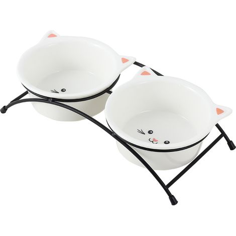 Katzen-Futternapf 340 ml, Erhöhte Katzennäpfe für Futter und Wasser, Keramik-Katzenschalen, Katzenschalen für Katze oder kleine Hunde, niedliches Katzen-Design (1/5)