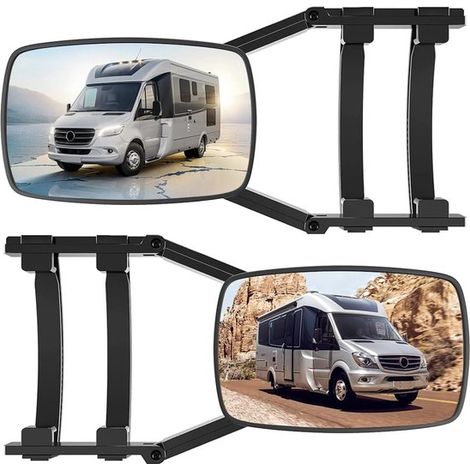 Ensemble de 2 rétroviseurs d'angle mort universels pour caravanes avec extension robuste, idéal pour les camping-cars et les caravanes pour une meilleure visibilité et une sécurité accrue sur la route (1/5)