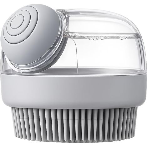 Brosse de bain pour chien avec distributeur de shampoing Brosse de toilettage en silicone pour chiens, chats et chiots Brosse en caoutchouc pour laver, enlever les poils morts et masser Conception (1/5)
