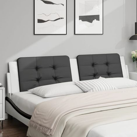 vidaXL Coussin de tête de lit Zadar noir et blanc 200 cm similicuir (1/5)