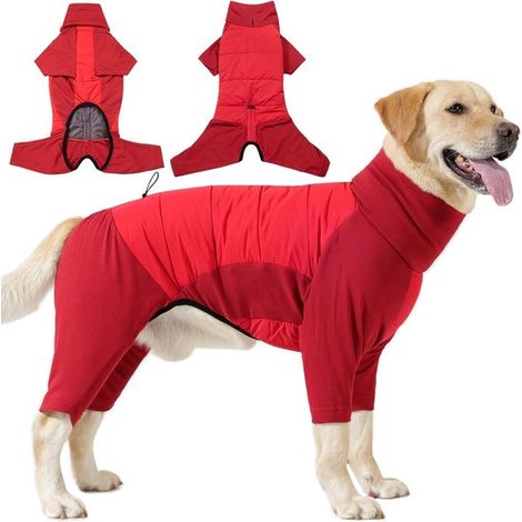 Cappotto per cani, cappotto per cani foderato in pile con zampe, maglione invernale, tutina, cappotto caldo per cani, grigio, XXXL (1/5)