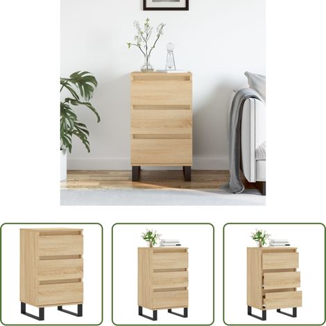 Holzkommode -  Sideboard Sonoma-Eiche 40x35x70 cm Holzwerkstoff (1/5)