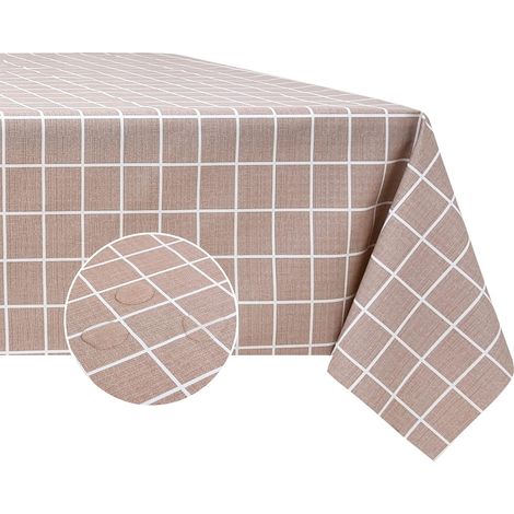 Nappe carrée PVC treillis imperméable et oléofuge (137,16 x 137,16 cm, marron)