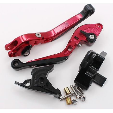 Poignée de klaxon d'embrayage de frein de moto pour modification 06-08 ninja650R ER-6F ER-6N (rouge) (1/5)