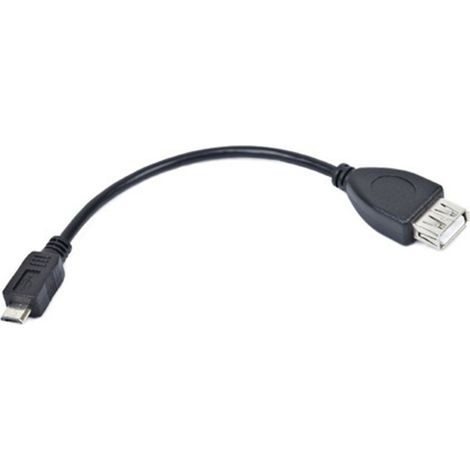 Câble usb lanberg micro m vers usb-a f 2.0 otg noir 15cm oem (1/2)