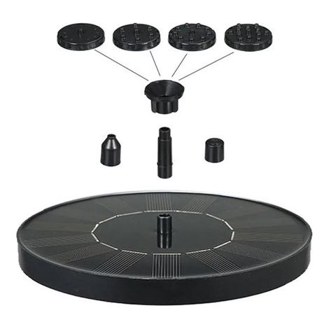Fuente solar - Bomba para fuente de jardín / estanque / piscina / bebedero / baño para pájaros - Chorro potente - Fuente de agua de 16 cm (1/5)