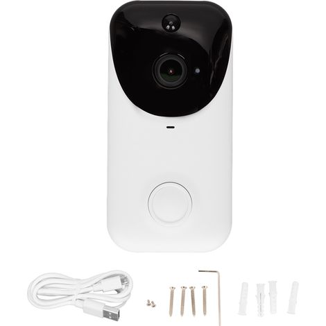 Sonnette Vidéo HD WiFi, Caméra Sans Fil Étanche IP66 avec Vision Nocturne pour iOS (1/5)