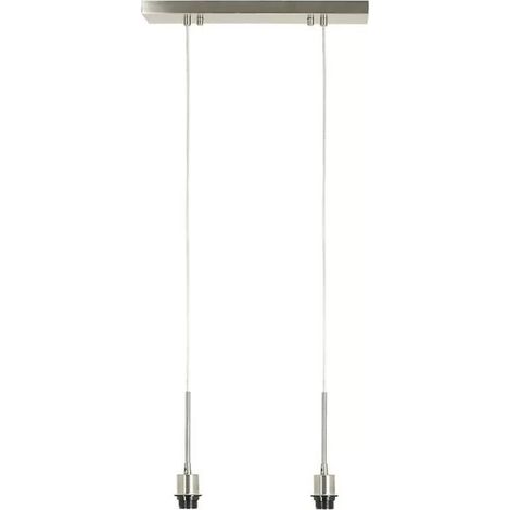Light & Living 3014228 - Lampada a sospensione "SitKA" 2xE27 max.60W - 48x120cm - nichel satinato
