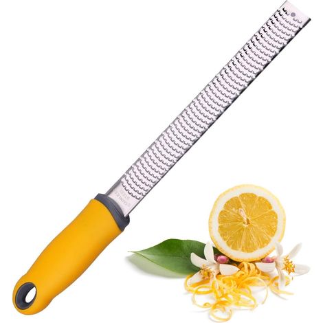 Râpe à citron - Râpe à fromage de cuisine en acier inoxydable - Jaune - Petite (1/4)