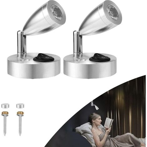 Lot de 2 spots LED 3W 12V avec interrupteur, éclairage directionnel (1/5)