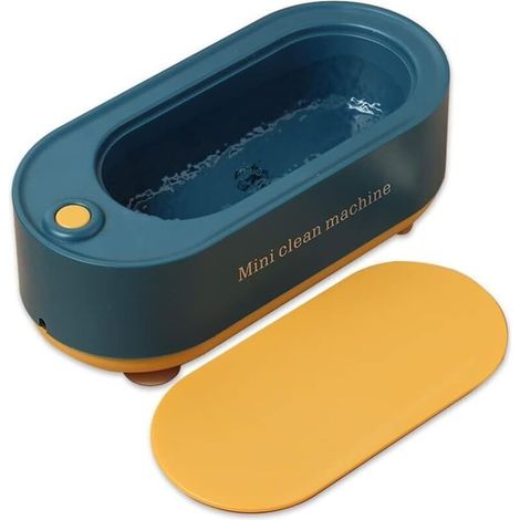 Nettoyeur à ultrasons Ulisem, 350 ml, pour lunettes, bijoux, montres, bagues, colliers, rasoirs, prothèses dentaires (couleur : bleu) (1/4)