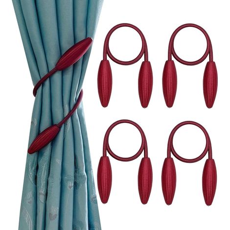 Gardinenclips für Wohnzimmer, Wohnung, Fenster, 2 Stück, gedreht (gold)