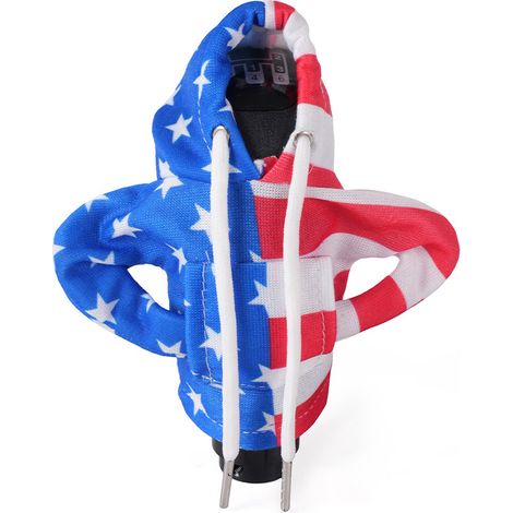 Weihnachts-Sonderedition: Schaltknaufbezug im Hoodie-Stil, Handbremshebelbezug – Amerikanische Flagge (vertikal) (1/4)