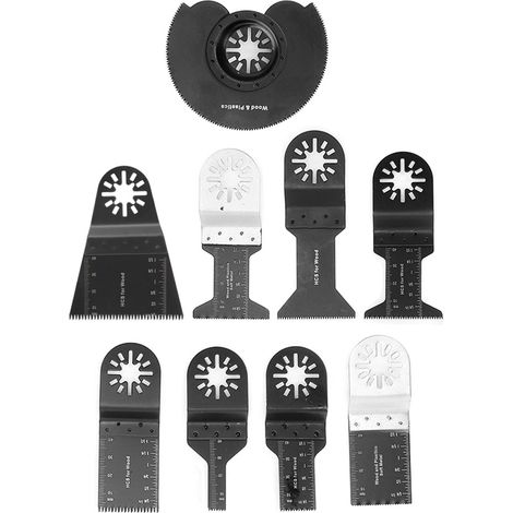 Lot 12 lames de scie oscillante universelles multifonctions, acier haute teneur en carbone, coupe précise pour outil multifonction, accessoires de rechange (1/5)