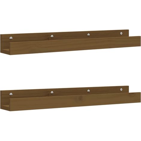Maison Exclusive - Wandregale 2 Stk. Honigbraun 80x12x9 cm Massiv