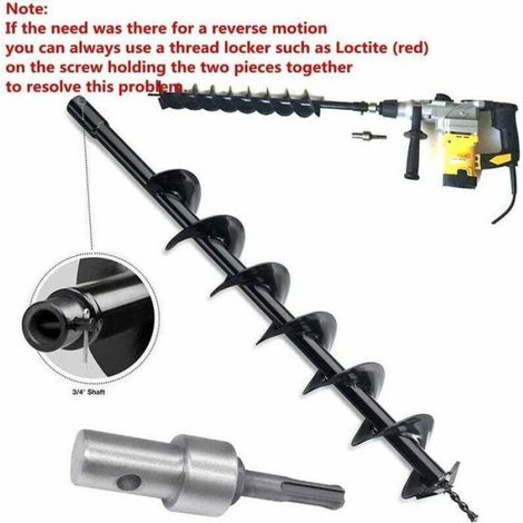 Adaptateur de perceuse à tarière - - SDS Plus - Tige ronde 10 mm - Filetage 1,27 cm - Acier durable (1/4)