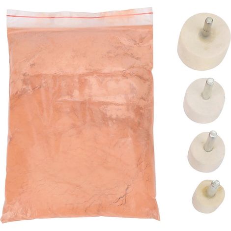 Ensemble de 5 sachets de poudre d'oxyde de cérium, ensemble de 4 disques de polissage en feutre de laine